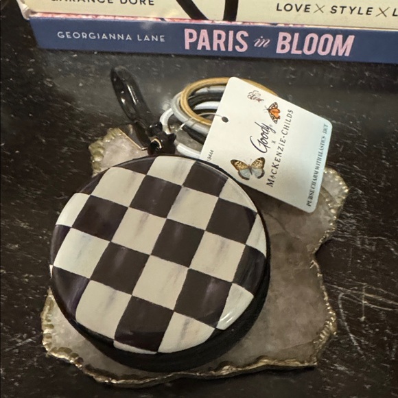 MacKenzie-Childs Black and White Checkered Purse hair tie Charm - Picture 8 of 11